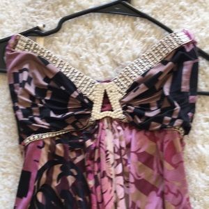 Strapless Swarovski sky brand dress